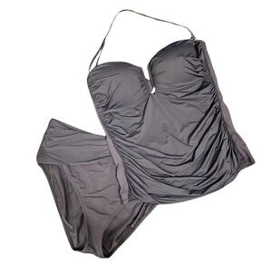 Rod Beattie Bleu Two Piece Swimsuit - Women’s Size 14 - Black with Gold Details